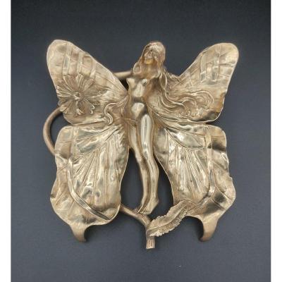 Charles Korschann - Femme Papillon En Bronze Doré