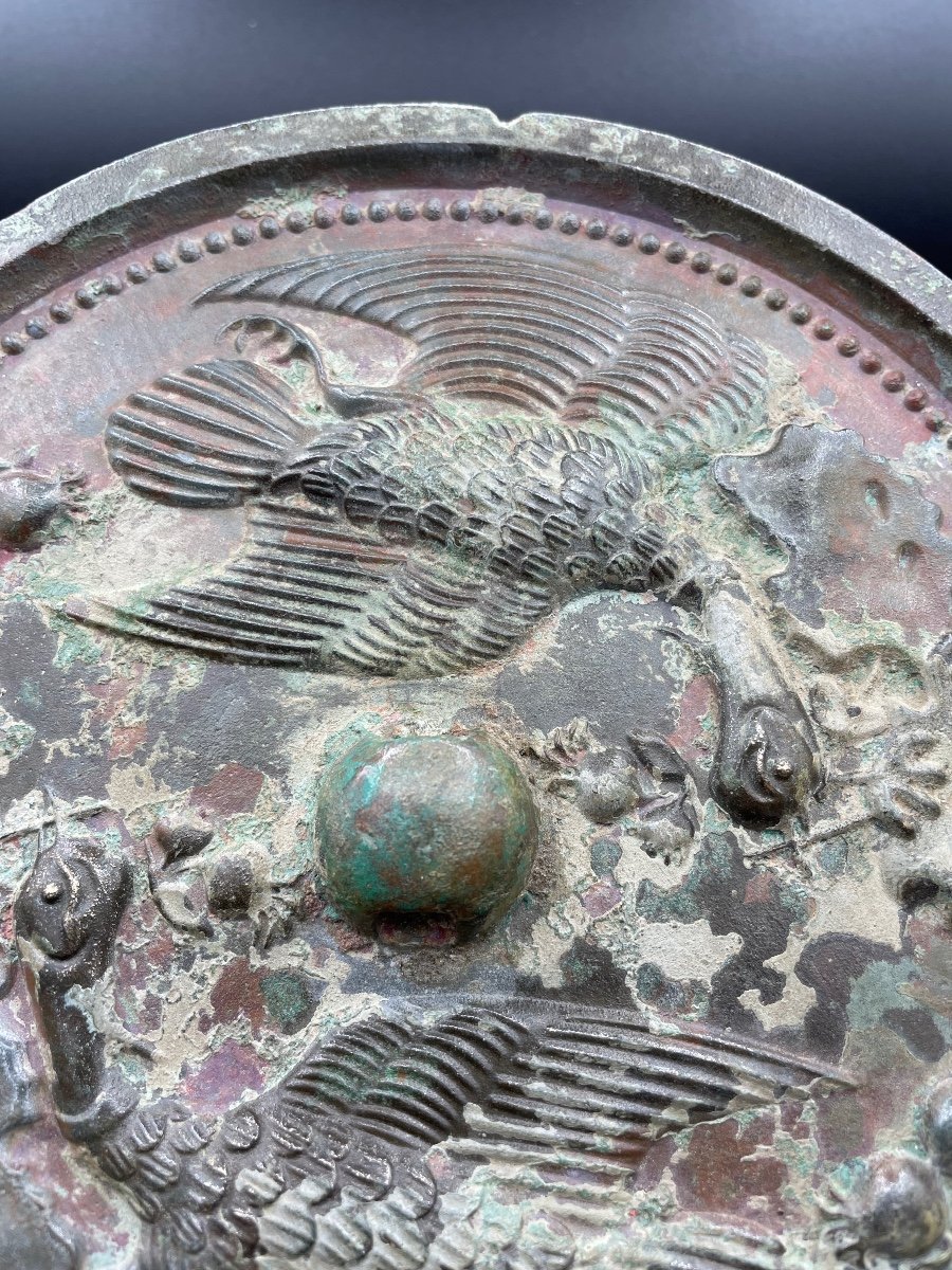 Miroir En Bronze Aux Phénix Chine Tang VIIIe Siècle-photo-4