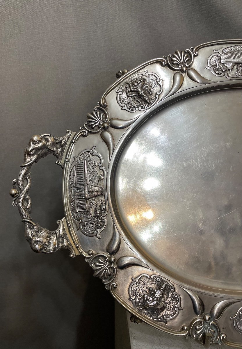 Silver Tray India 20th Century-photo-2