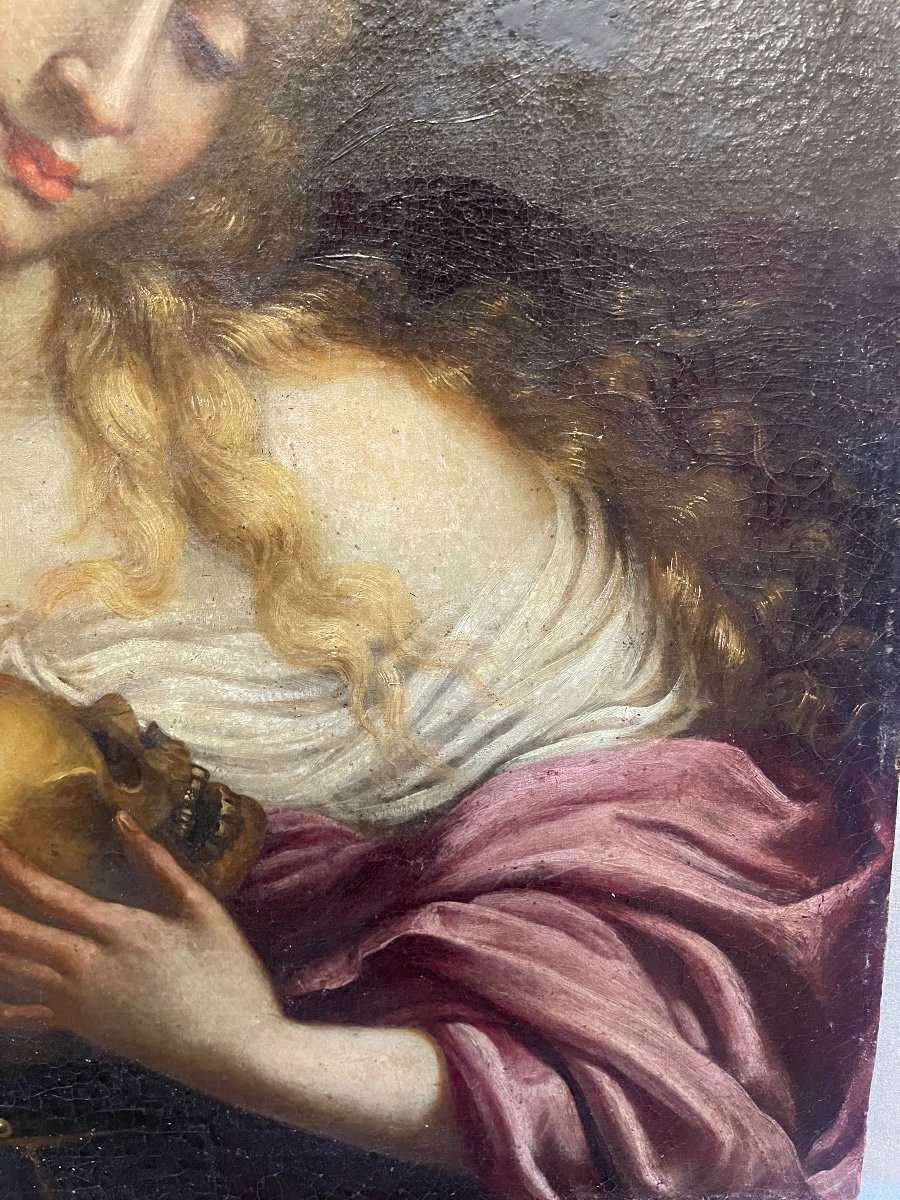 Oil On Canvas Madeleine 17th Century-photo-3