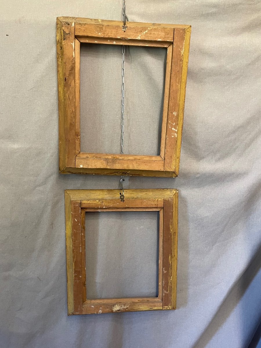 Pair Of Carved And Gilded Frames From The 19th Century-photo-5