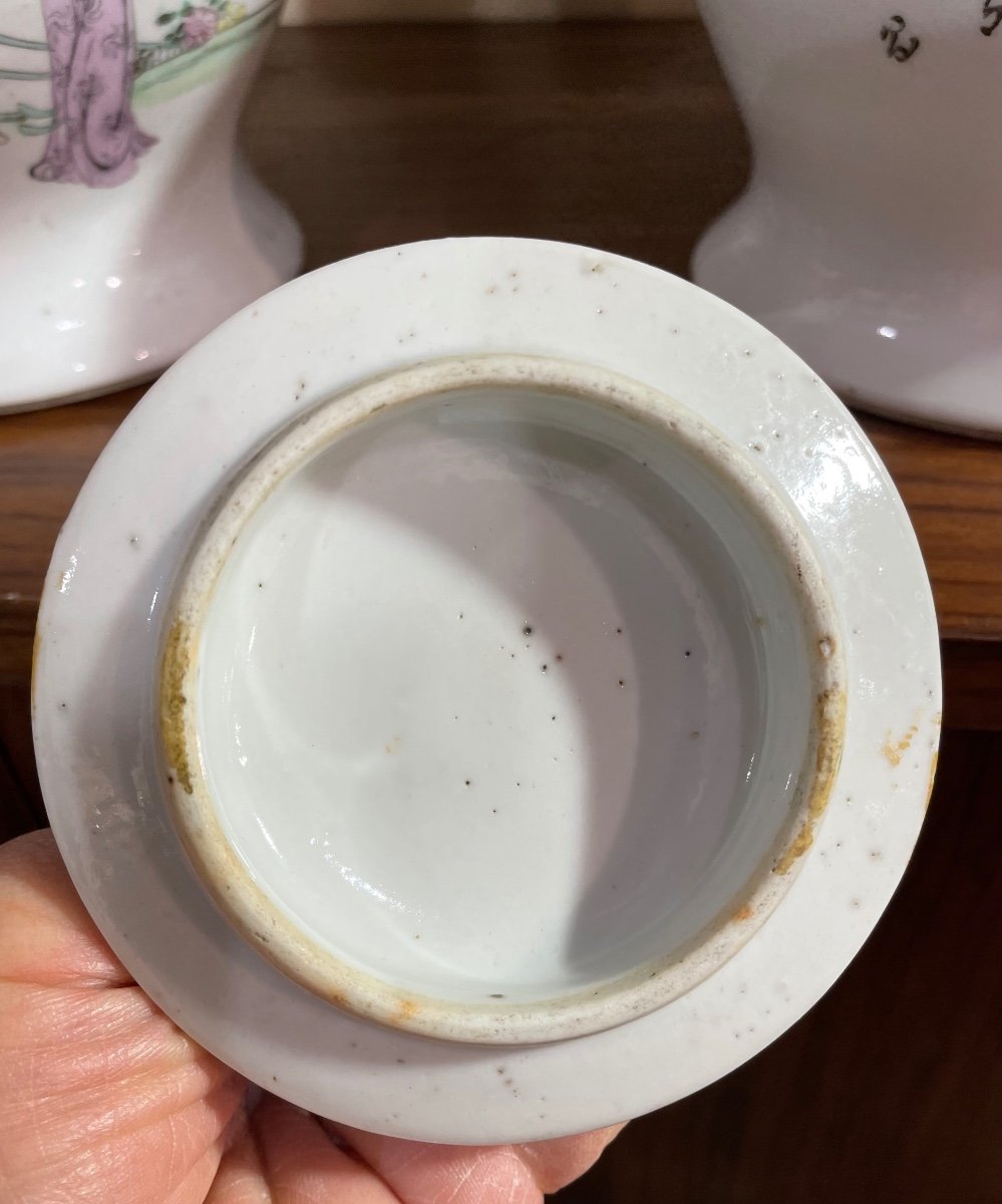 Paire De Potiches En Porcelaine Du 19ème Siècle Chine-photo-5