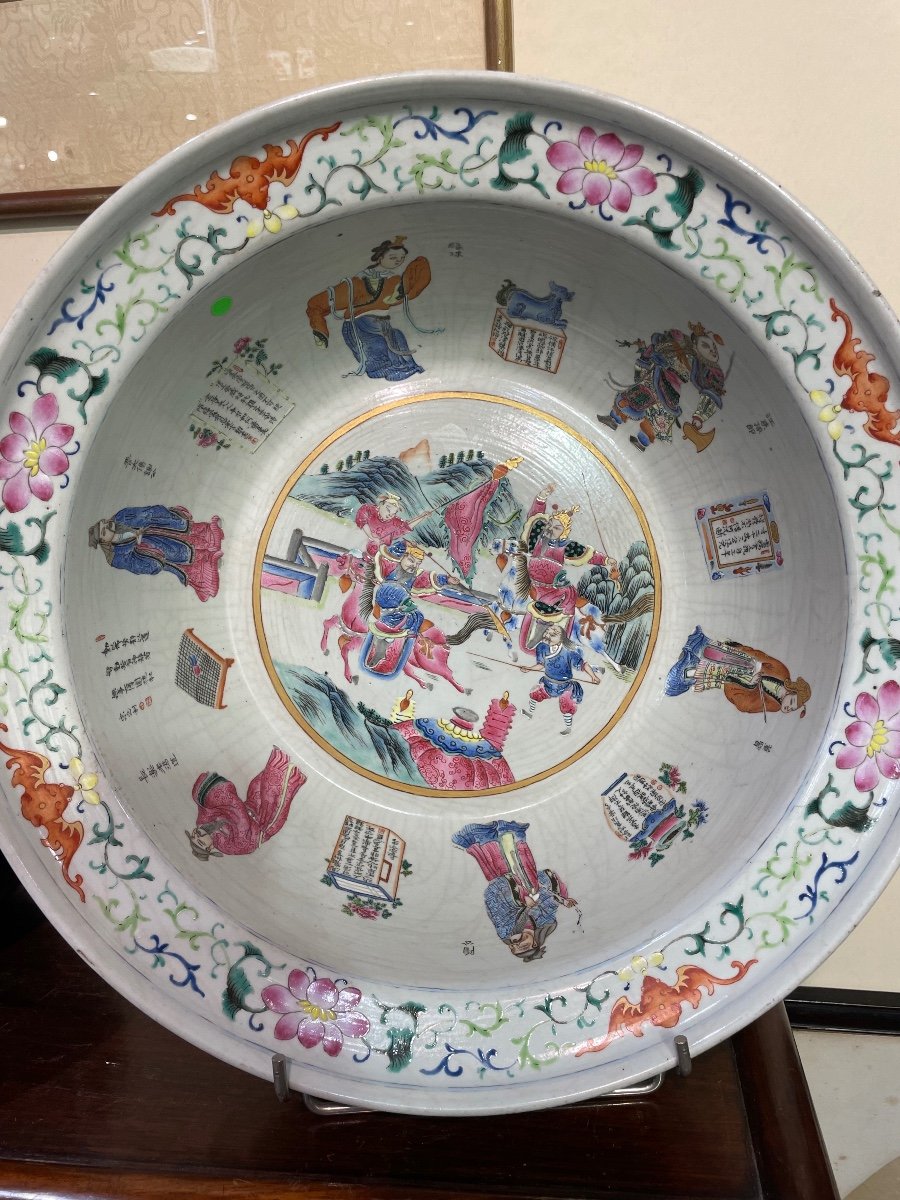 Large Pink Family Bowl China 19th Century-photo-8