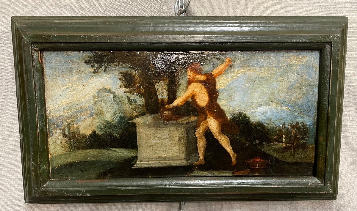 Oil Paintings On Wood Depicting Scenes From The Exploits Of Hercules, 18th Century-photo-2