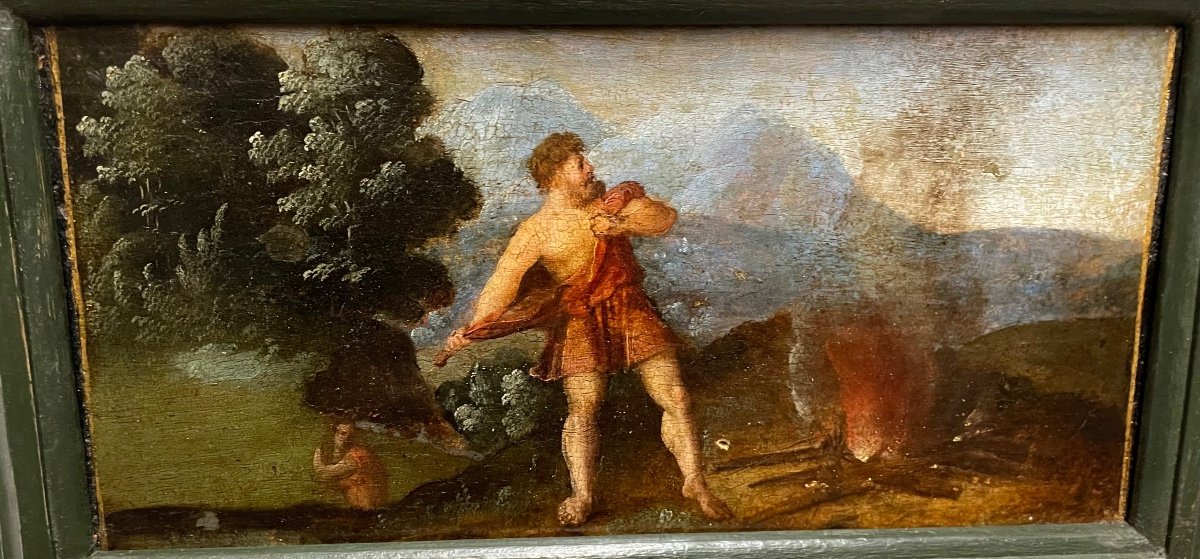 Oil Paintings On Wood Depicting Scenes From The Exploits Of Hercules, 18th Century-photo-5