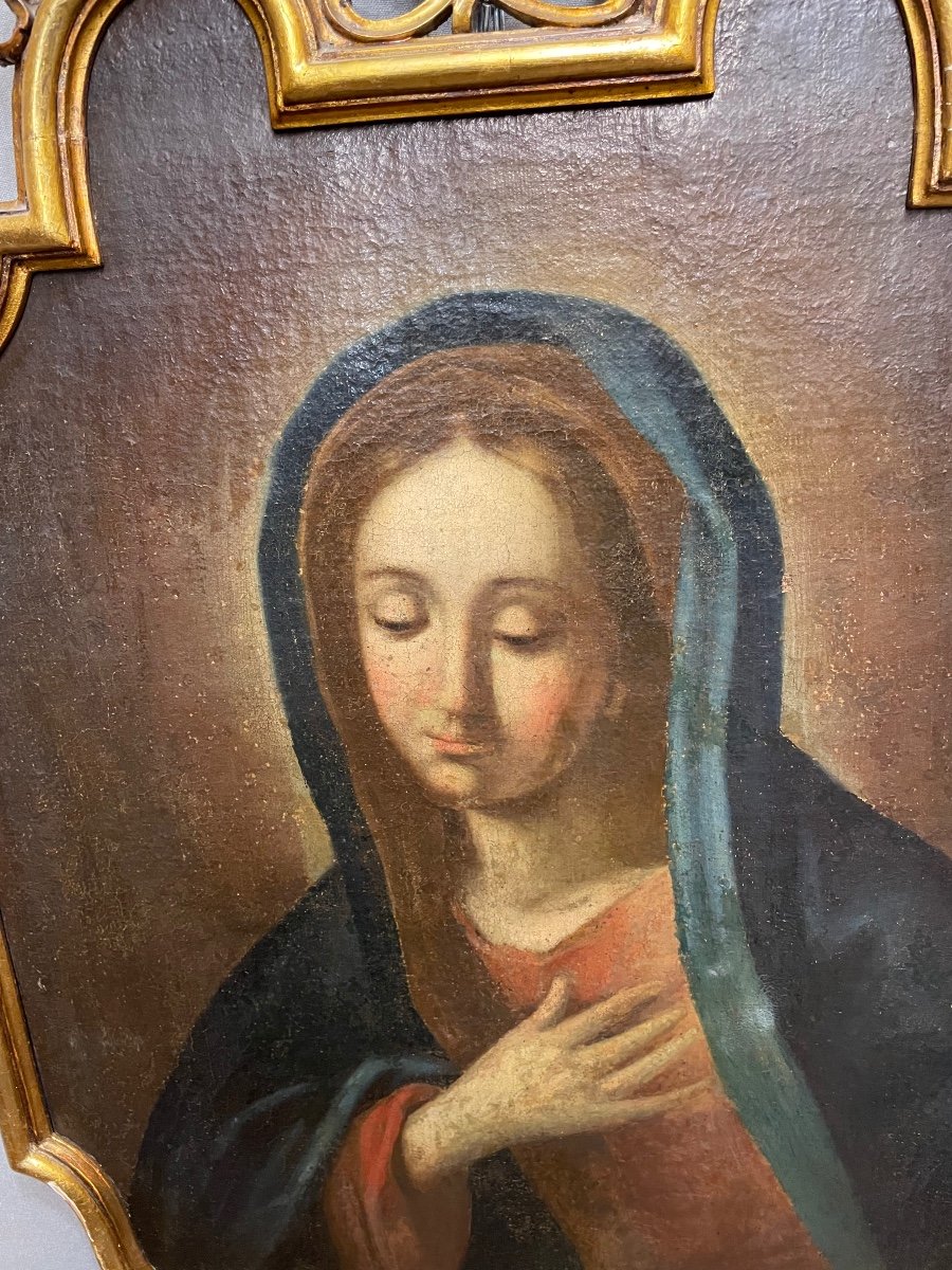 Oil On Canvas Madonna Of Sorrows 19th Century-photo-2