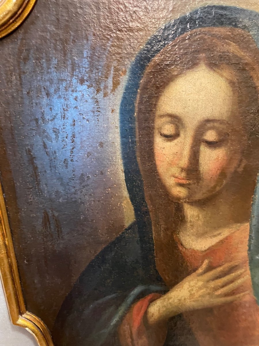 Oil On Canvas Madonna Of Sorrows 19th Century-photo-1