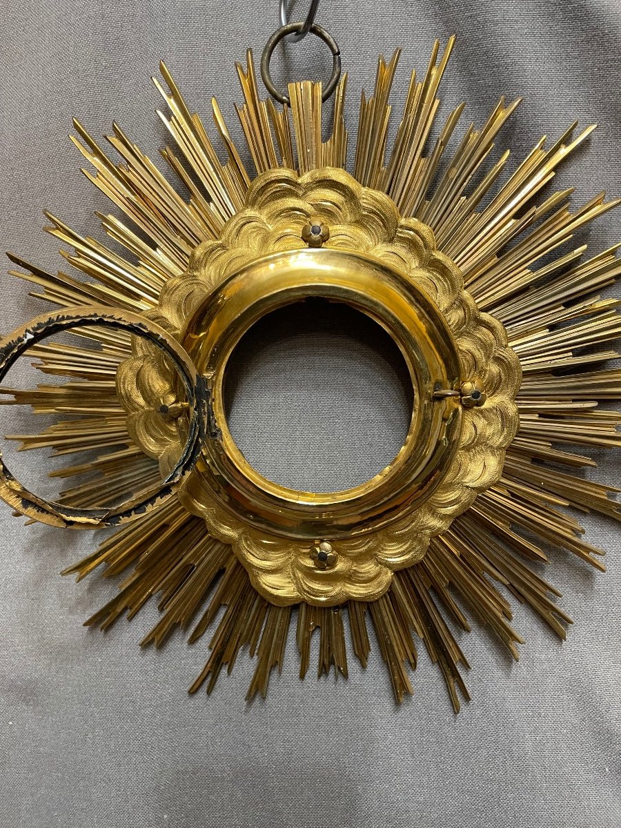 19th Century Mercury-gilded Bronze Monstrance-photo-3