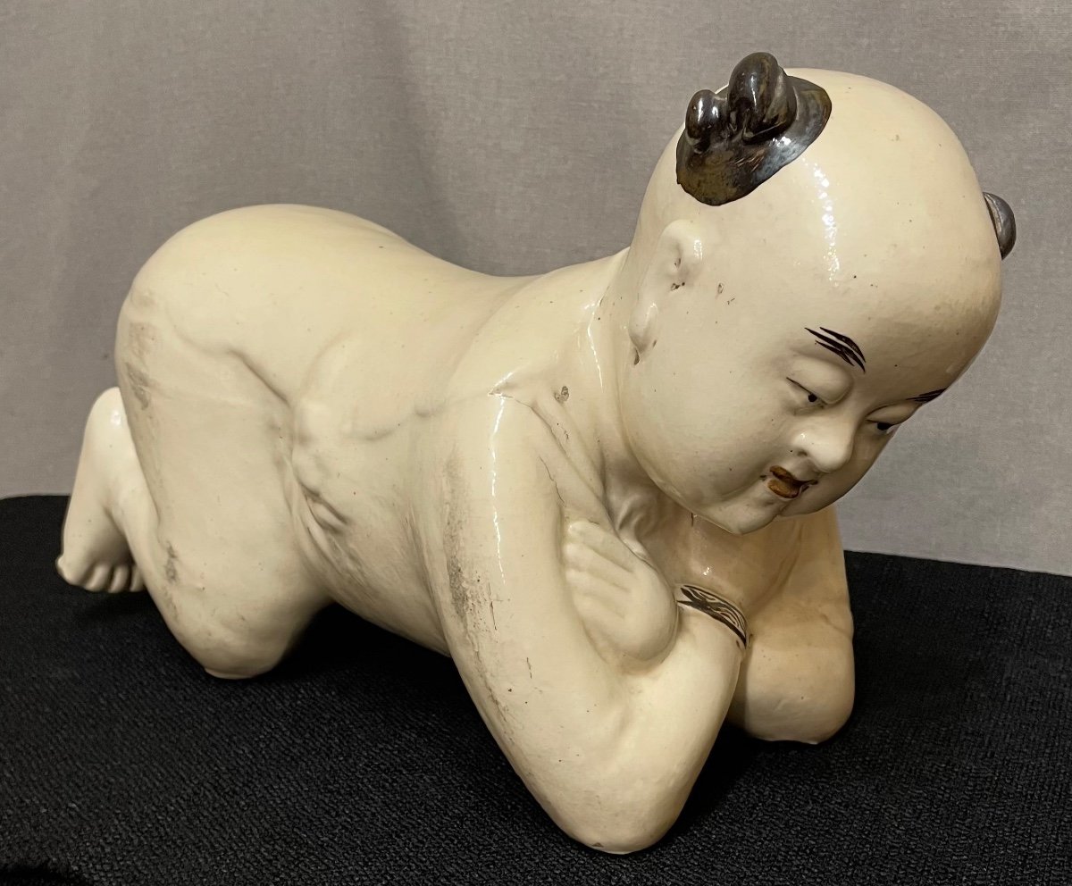 Cushion In The Shape Of A Kneeling Child, China, 19th Century