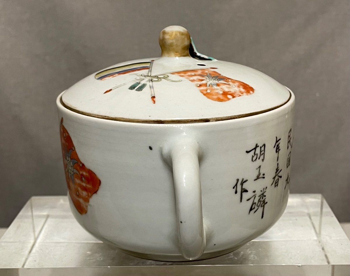 Porcelain Teapot China 20th Century-photo-3