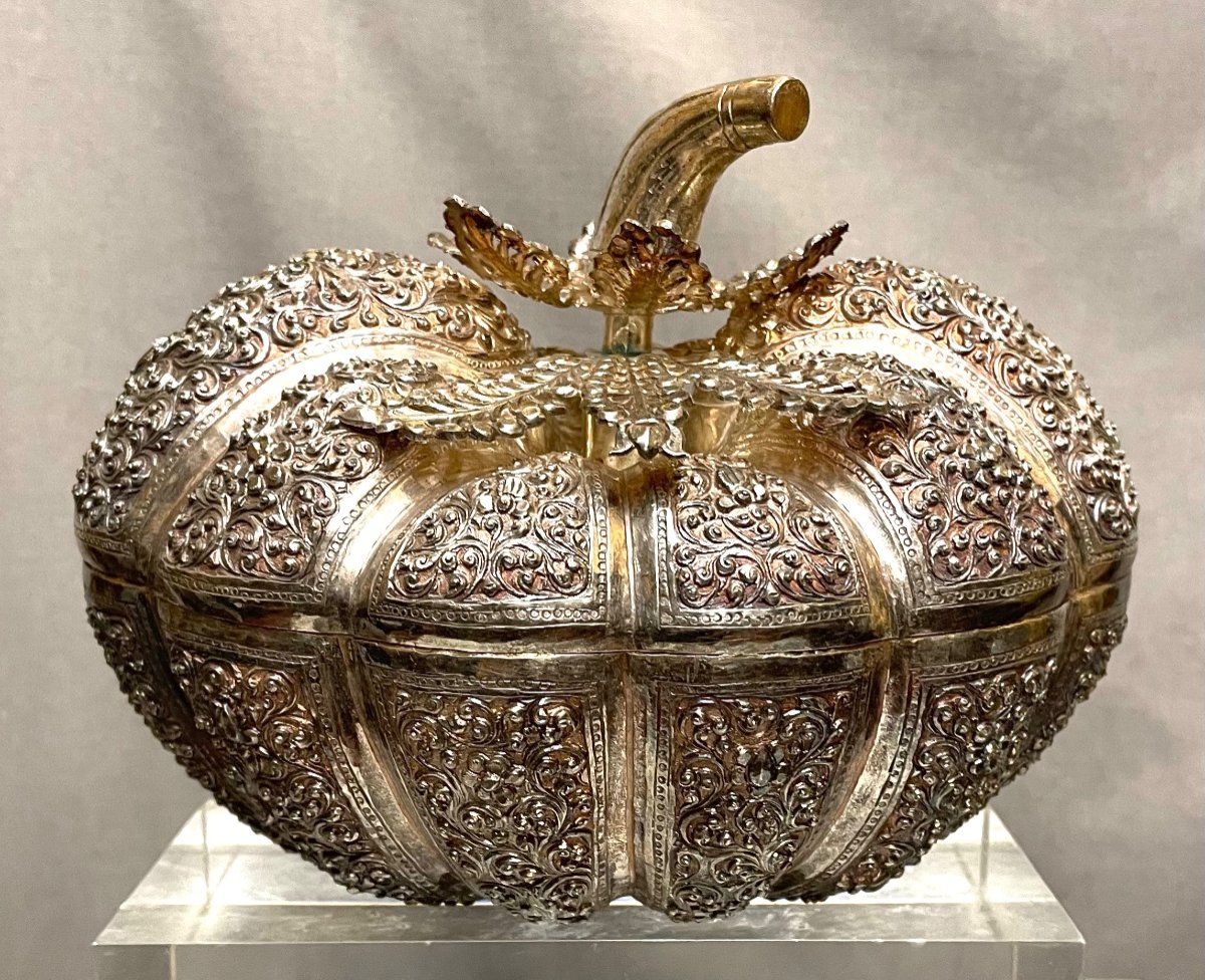 20th Century Burmese Silver Gourd