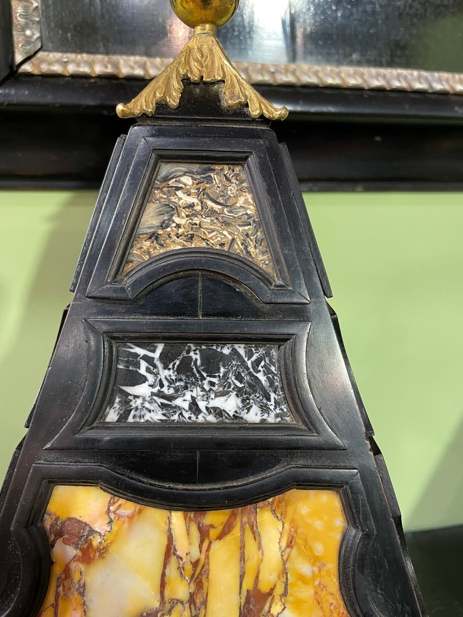 Pair Of Marble And Wood Pyramids, 20th Century-photo-4