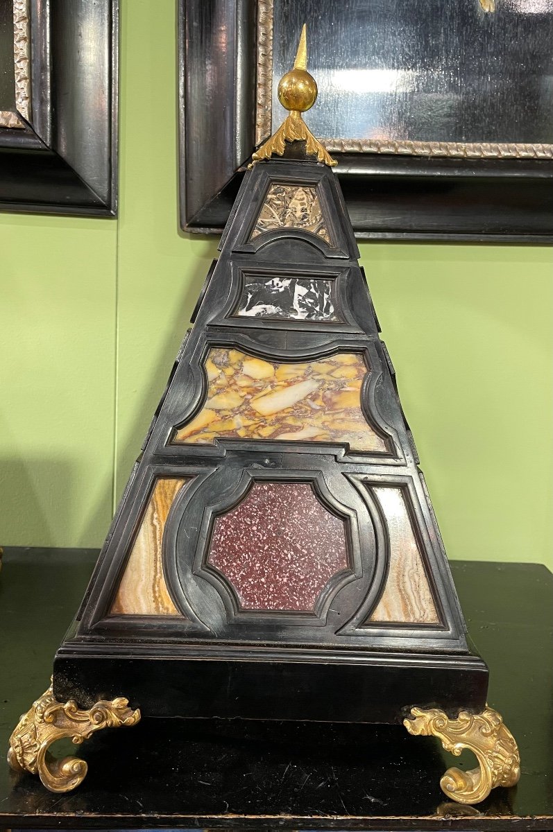 Pair Of Marble And Wood Pyramids, 20th Century-photo-7