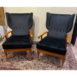 Paire De Fauteuils Modele Camea Années 1950