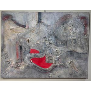 Huile Sur Panneau De Lucio Del Pezzo .1959