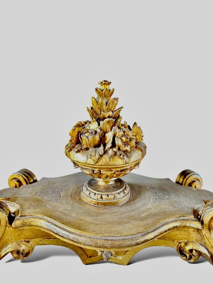 18th Century, Console In Gilded Wood-photo-3