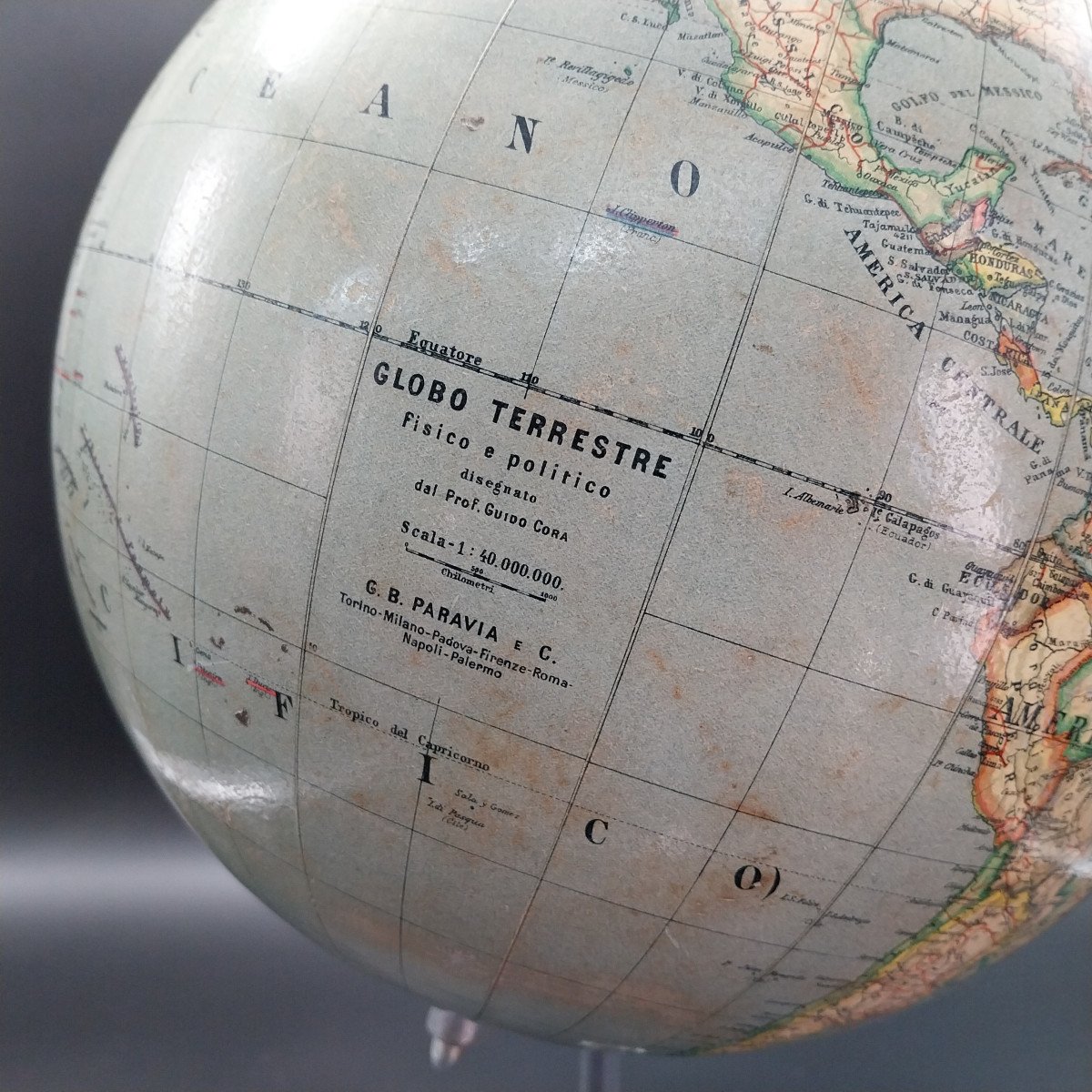 Terrestrial Globe G.b.paravia E C., Designed By Prof. Guido Coria, 1920-photo-1