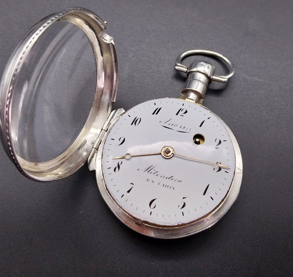 Verge Pocket Watch, Mitendero En Cádiz, Ano 1817 -photo-1