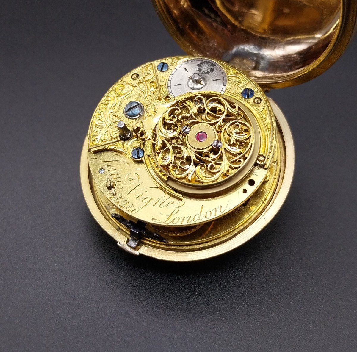 Verge Repousse Pocket Watch, James Vigne, 1780-photo-8