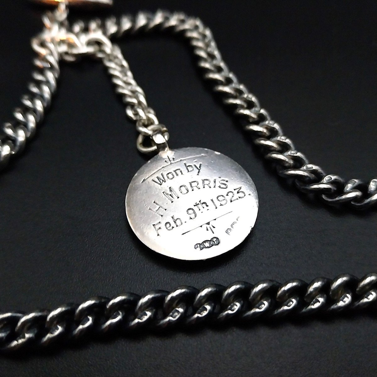 Pocket Watch English Double Chain In Sterling Silver, Double T Albert-photo-3