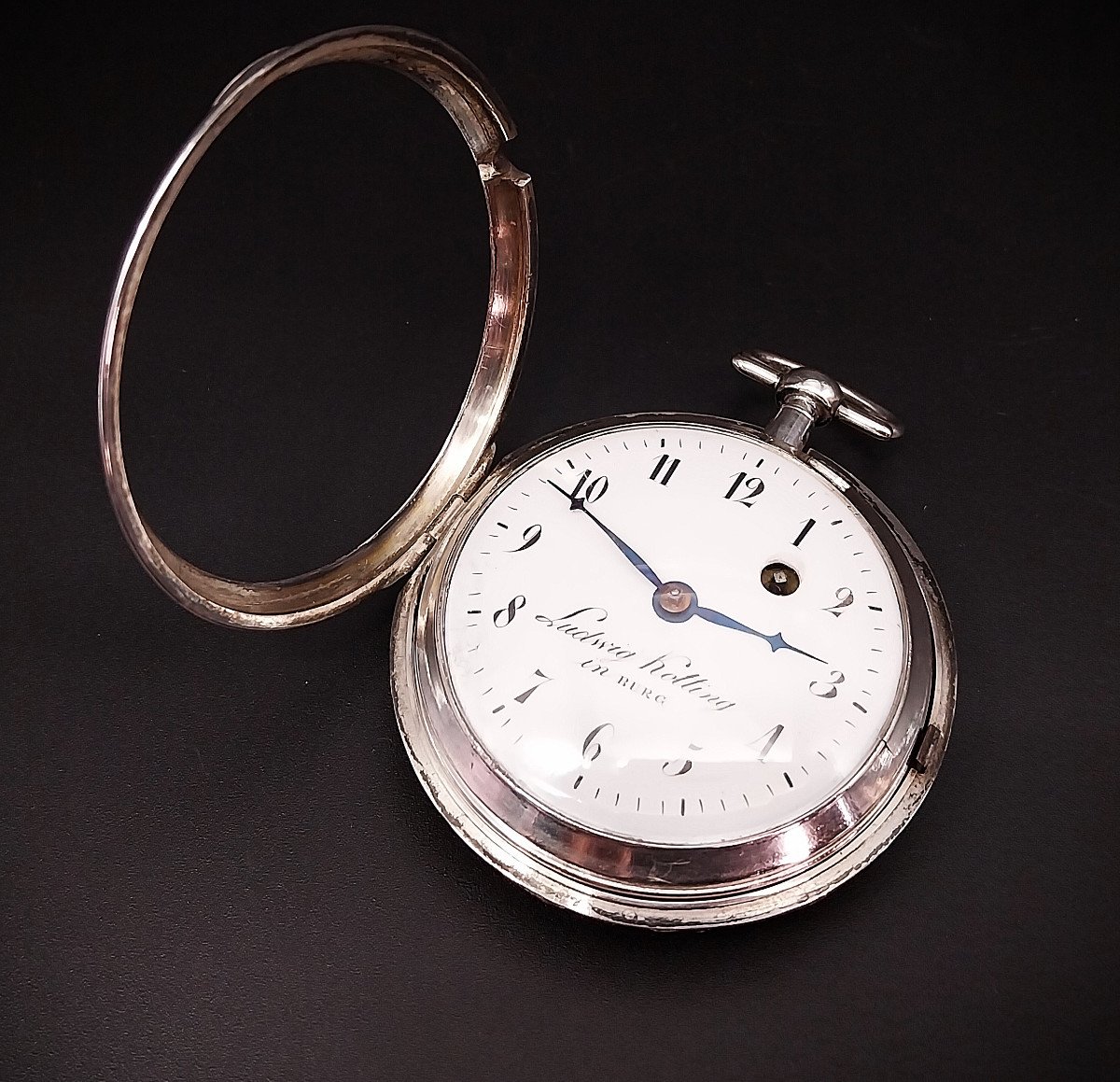 Large Verge Pocket Watch With Tortoisehell  Case.  XVIII Century-photo-1