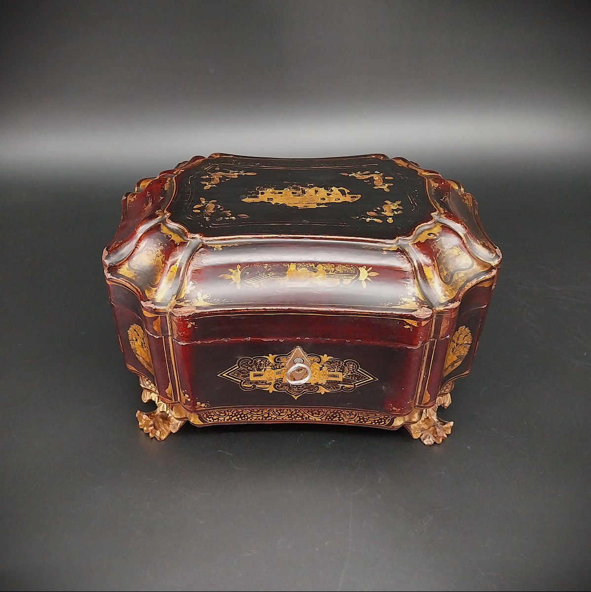 Antique Tea Caddy, Box,  Late 19th Century-photo-2