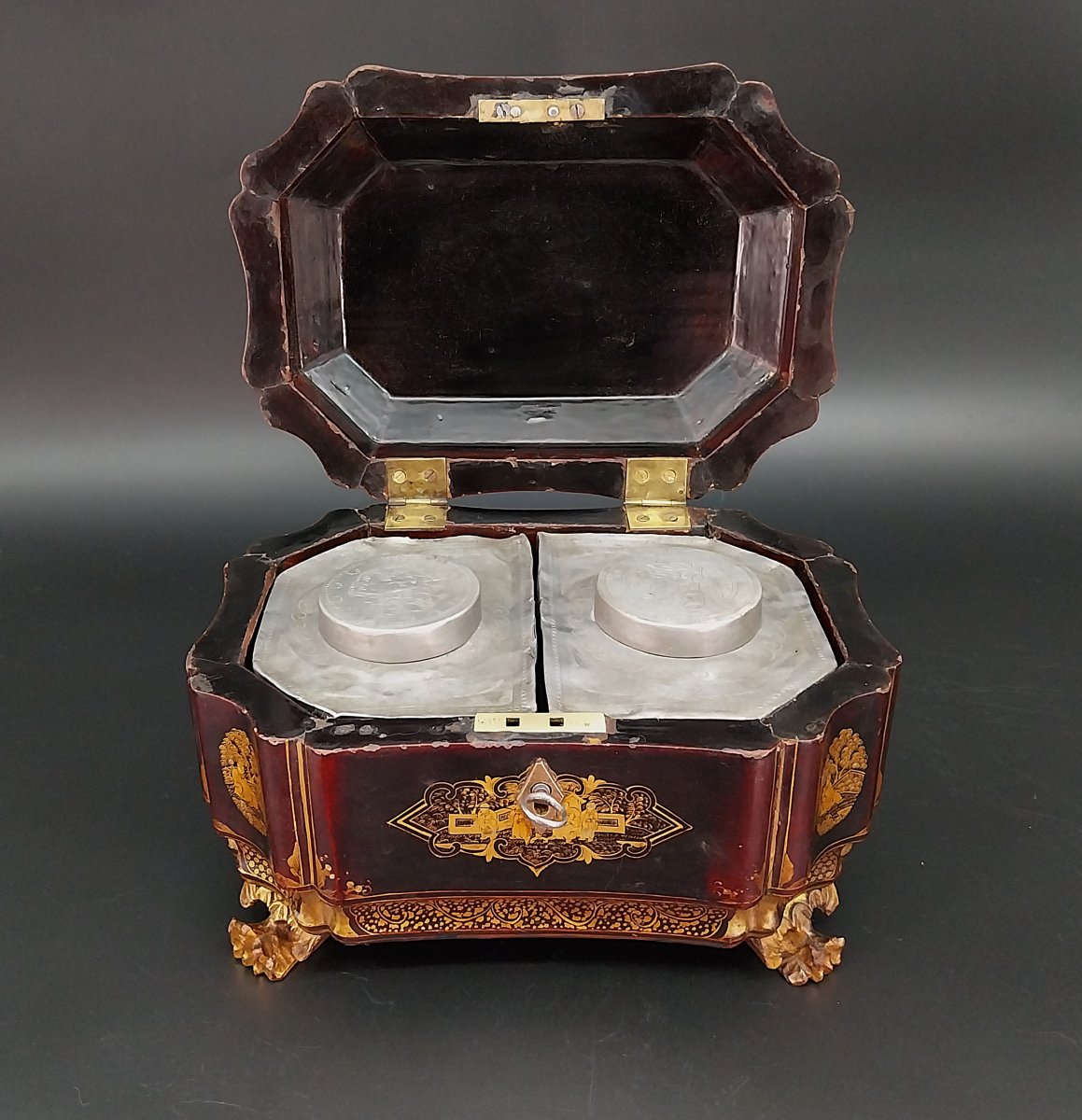 Antique Tea Caddy, Box,  Late 19th Century-photo-4