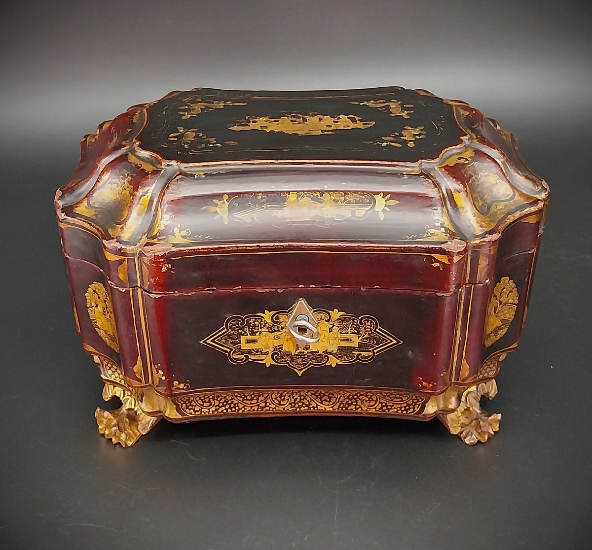 Antique Tea Caddy, Box,  Late 19th Century-photo-5