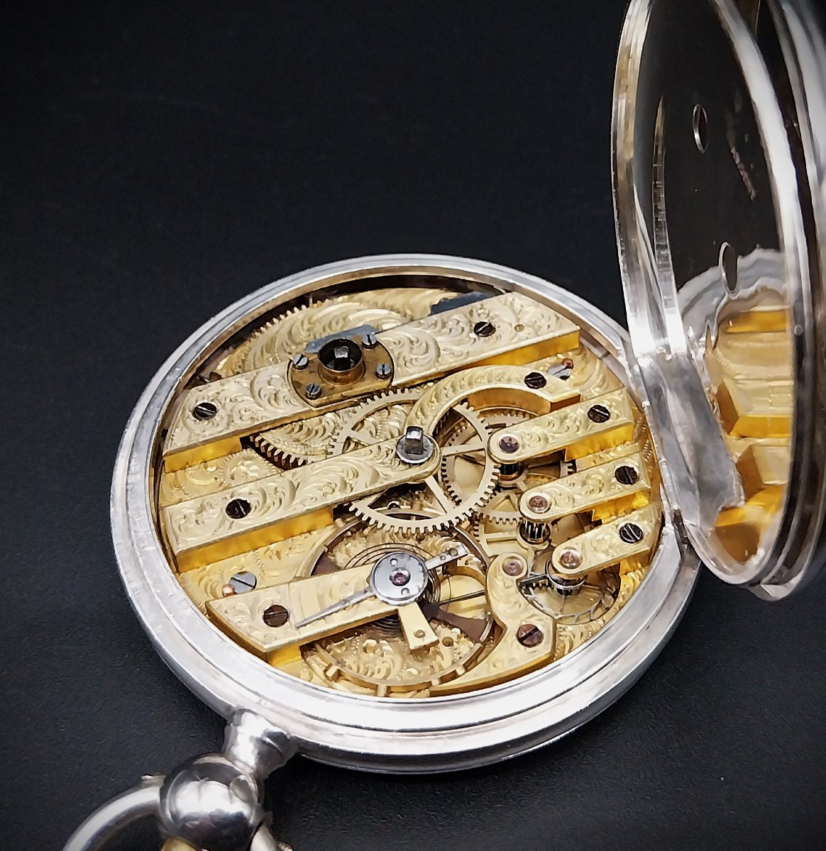 Pocket Watch Full Hunter Monard à Geneve, XIX Century-photo-4