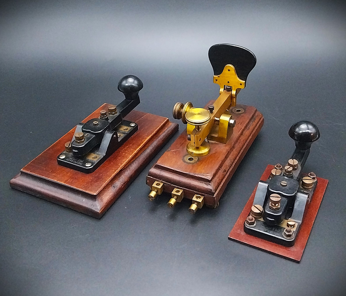 Morse Telegraph Key, Set Of 3.