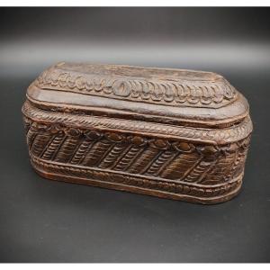 Hand-carved Wooden Box From The 18th Century