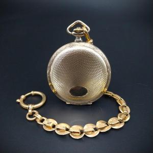 Full Hunter Pocket Watch Complete With Chain. Art Decò, Drusus