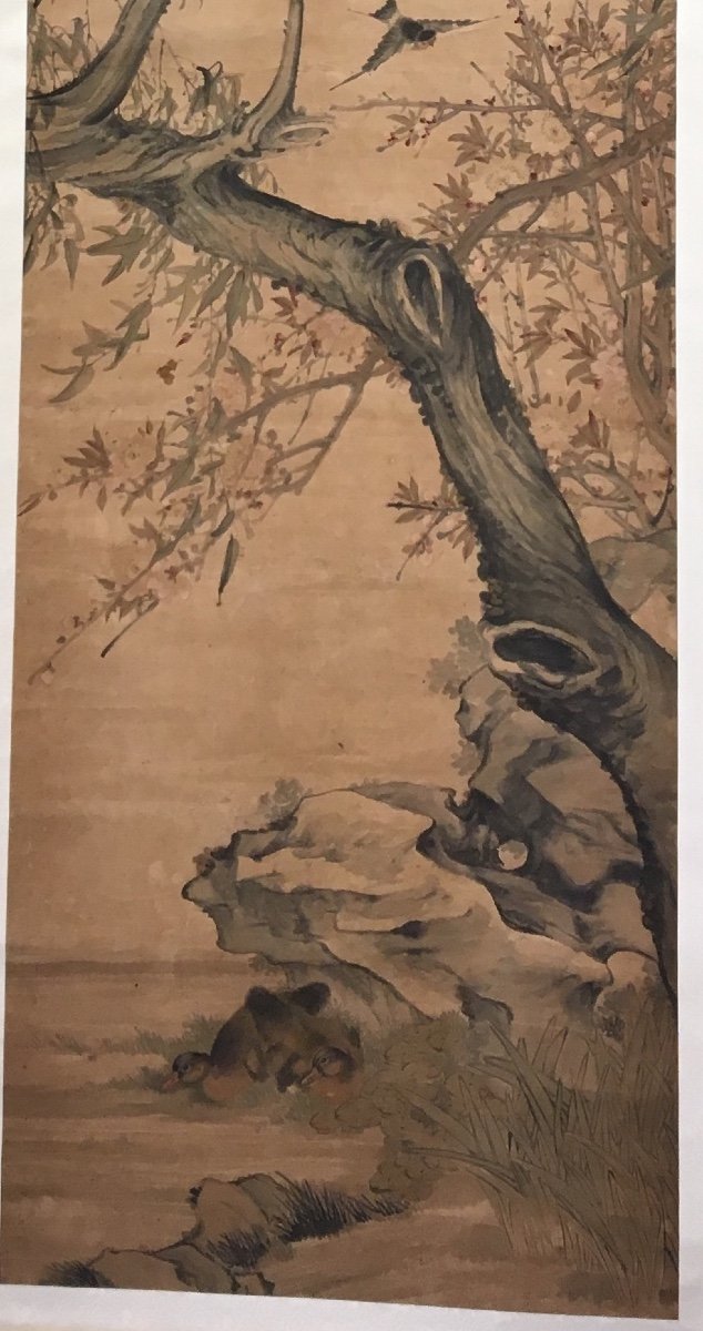 Signes Annonciateurs Du Printemps . Peinture Sur Rouleau Papier. Chine, Dynastie Ching Qing -photo-3