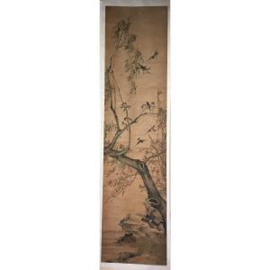 Signes Annonciateurs Du Printemps . Peinture Sur Rouleau Papier. Chine, Dynastie Ching Qing 