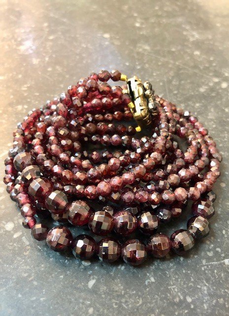 Three Row Garnet Necklace-photo-4