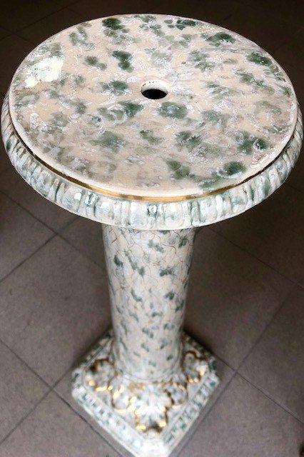 Porcelain Pedestal Table - Sarreguemines