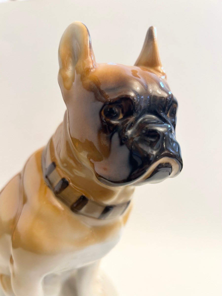 Porcelaine De Russie Lomonosov Porcelaine Bouledogue Français Lfz-photo-3