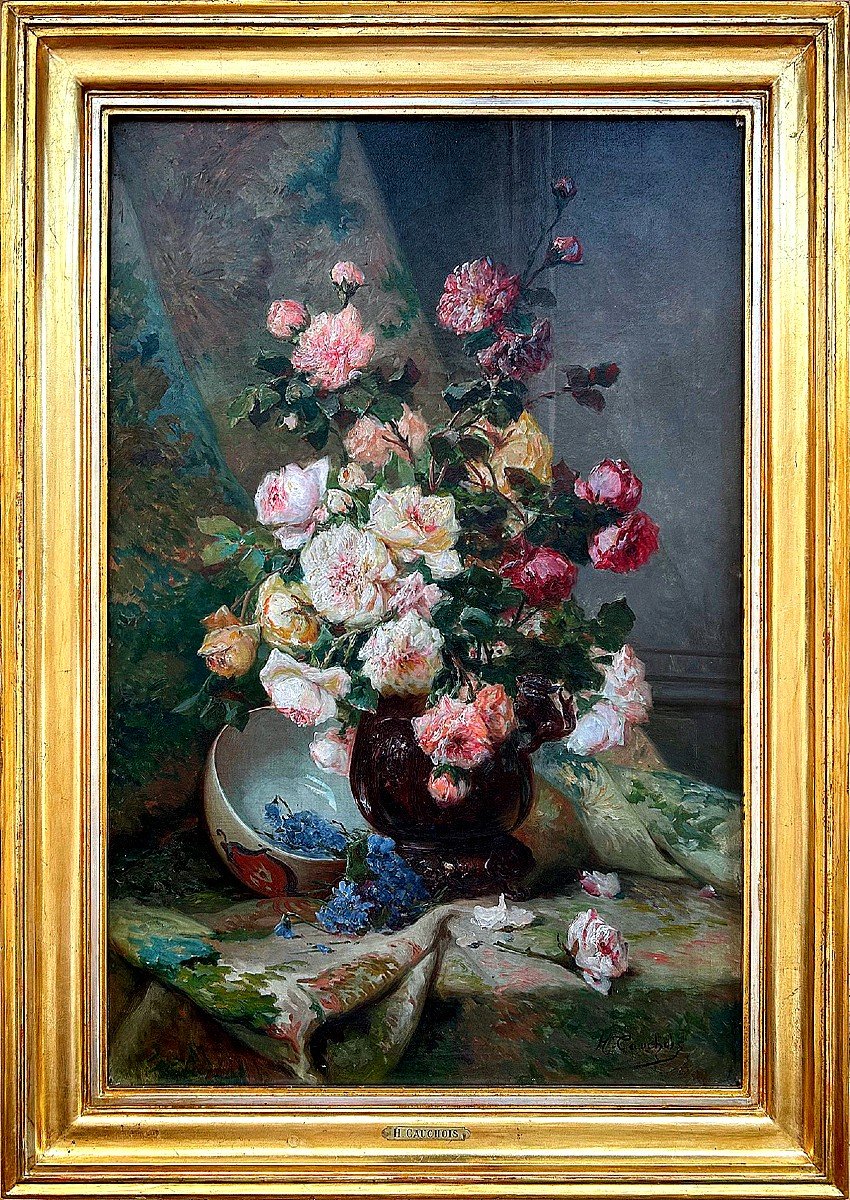 The French Painter Eugène Henri Cauchois (1850-1911) Still Life With Flowers