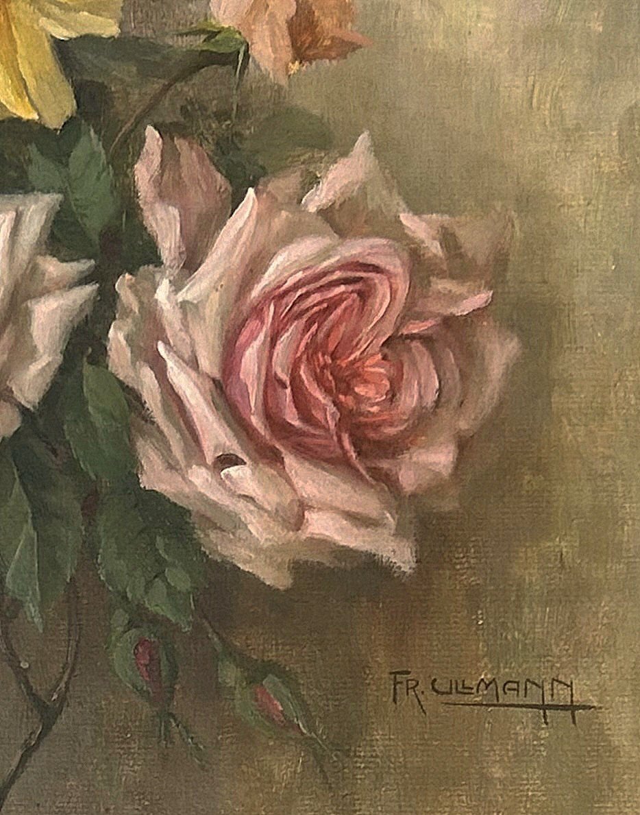 Czech Painter František Ullmann, 20th Century – Still Life With Rose-photo-4