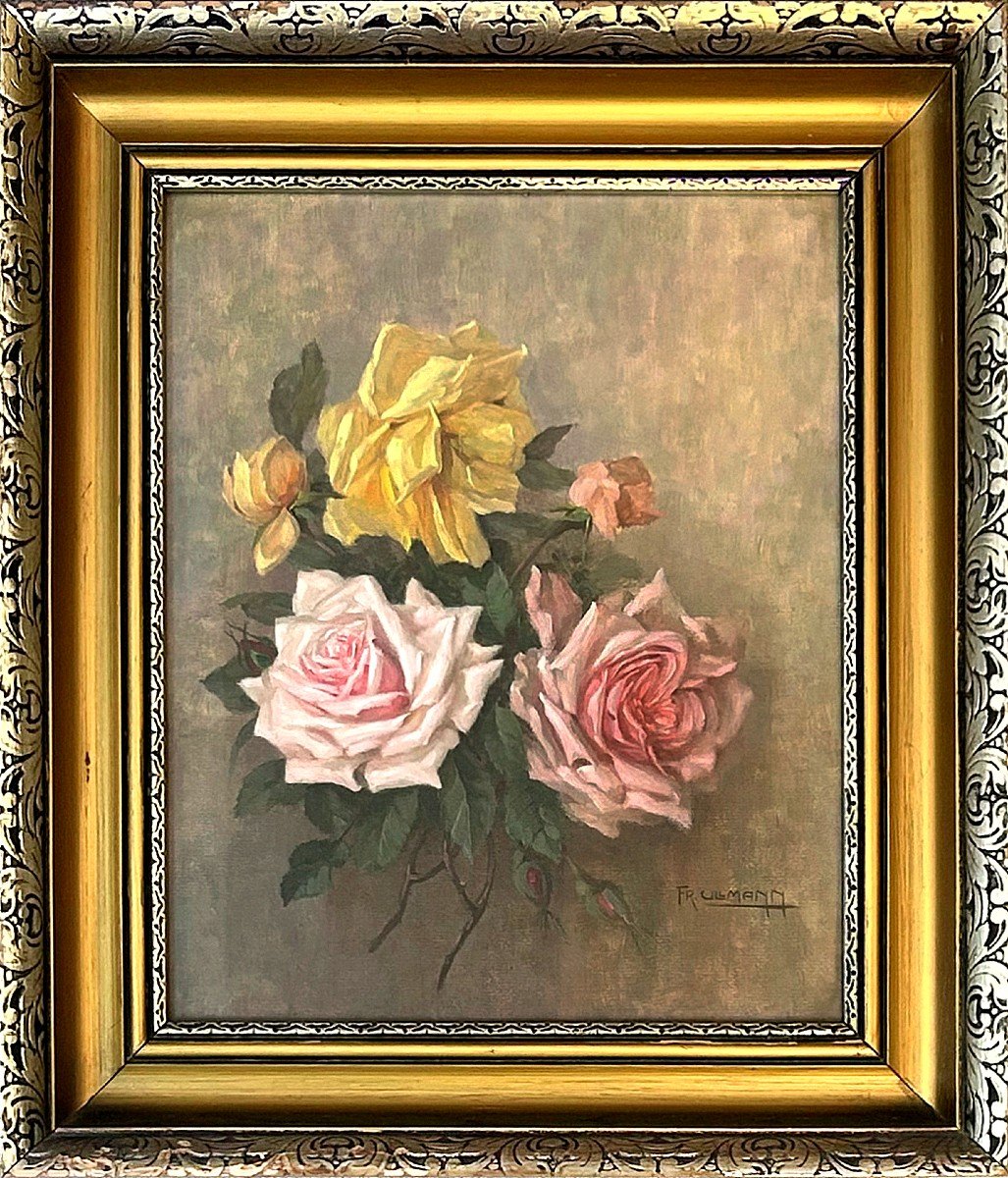 Czech Painter František Ullmann, 20th Century – Still Life With Rose