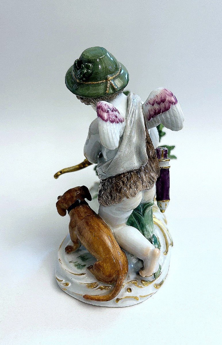 Meissen Porcelain, Puti The Little Hunter Second Half Of The 19th Century-photo-4