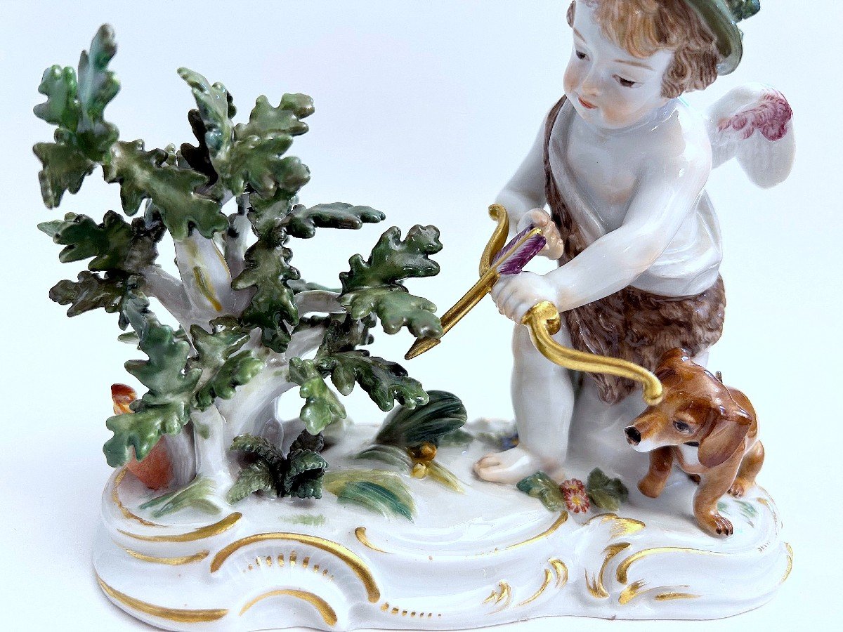 Meissen Porcelain, Puti The Little Hunter Second Half Of The 19th Century-photo-2