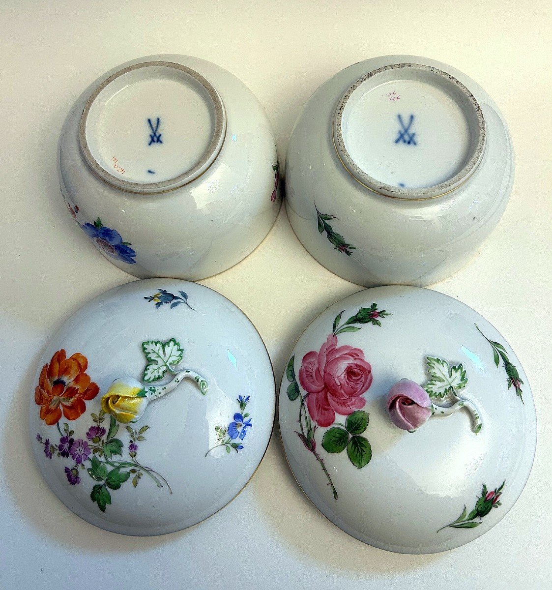 Meissen Porcelain Two Sugar Bowls-photo-4