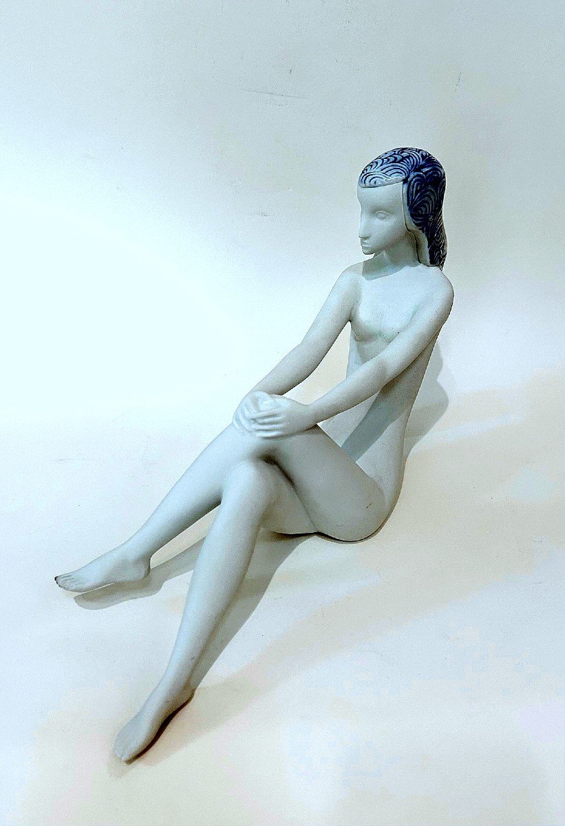 Porcelaine Royal Dux "femme Nue Assise"-photo-2