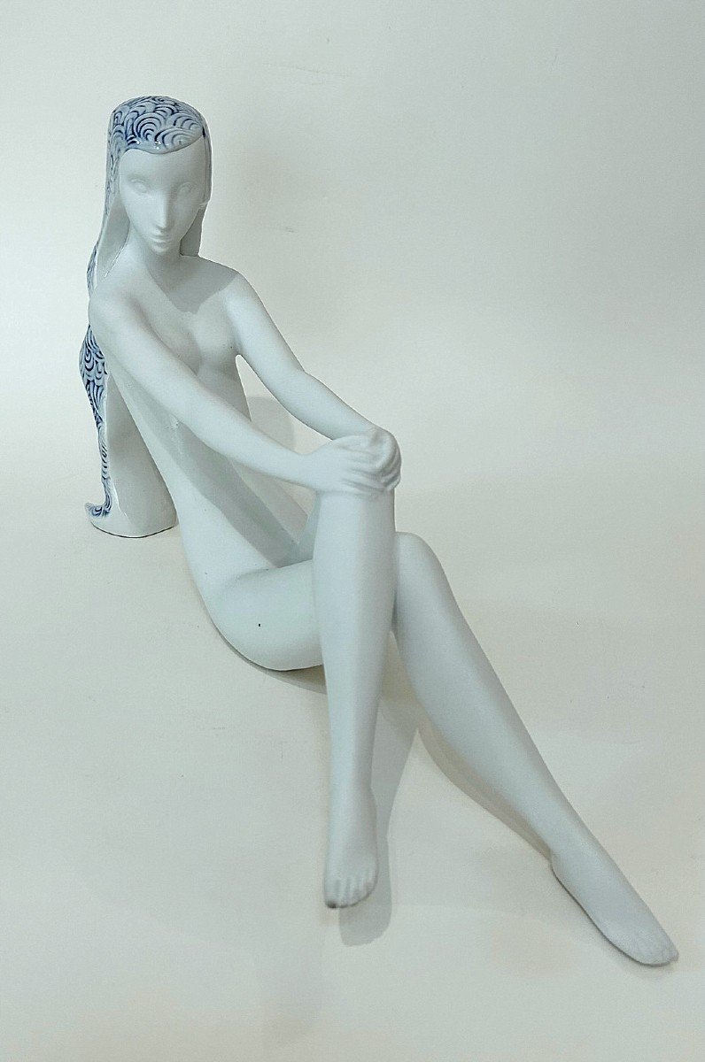 Porcelaine Royal Dux "femme Nue Assise"-photo-1