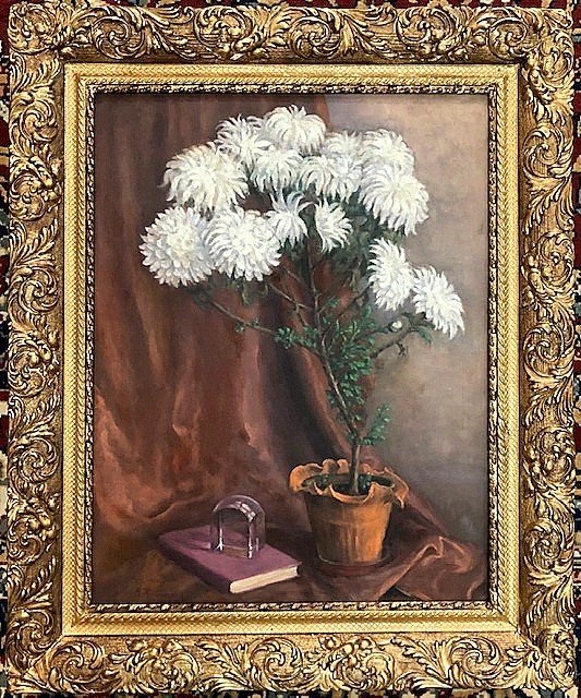 Ukrainian Painter A. Romanczuk, Still Life With Flowers 