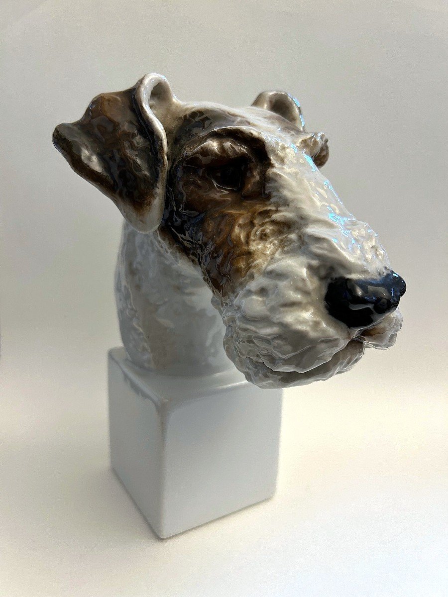 Rosenthal Porcelain Sculpture Of A Fox Terrier - Modeler Heidenreich -photo-2