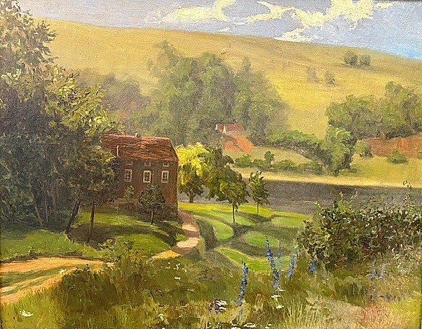 "french Landscape" By The Painter Theodor Marbach-photo-2