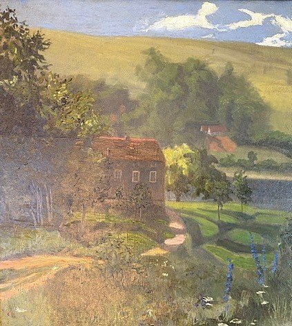 "french Landscape" By The Painter Theodor Marbach-photo-3