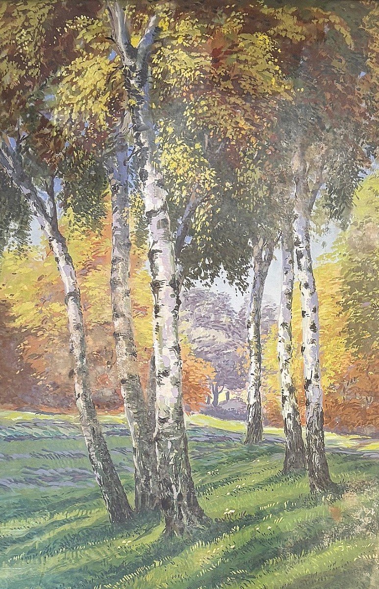 Unknown Painter "birches"-photo-3